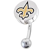 NFL Logo TOP Mount CURVED Belly Ring - New Orleans Saints