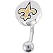 NFL Logo TOP Mount CURVED Belly Ring - New Orleans Saints