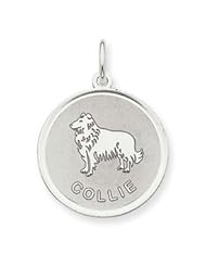 Sterling Silver Collie Disc Charm QC2681"