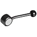 Carbon Steel Angled Metric Adjustable Handle with Ball Knob, Threaded Hole