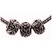 Antique Silver Plated Spacer Bead Fits Pandora Raised Flowers & Leaves (3)