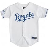 MLB Kansas City Royals Youth Short Sleeve 6 Button Synthetic Replica Jersey (White, X-Large)