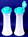 Small Hourglass Salt & Pepper Shakers with Tropical Water Seals