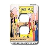 Londons Times Religion Heaven Hell Cartoons - Selling Sole To The Devil - Light Switch Covers - 2 plug outlet cover