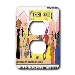Londons Times Religion Heaven Hell Cartoons - Selling Sole To The Devil - Light Switch Covers - 2 plug outlet cover