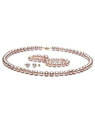 Lavender Freshwater Pearl Jewelry Set: 6-7mm AAA