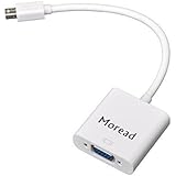 Moread Mini DisplayPort (Thunderbolt Port Compatible) to VGA Adapter (Male to Female) - White