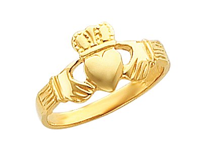 Ladies Claddagh Ring in 14K Yellow Gold