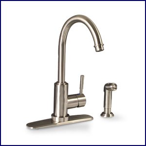 Brushed Nickel Single Handle Kitchen Faucet with Sprayer