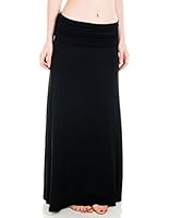 Basics Fold Over Rayon Maxi Skirt
