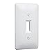 TayMac 4000W Paintable Single Toggle Light Wall Plate Cover, White, 1-Gang