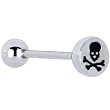Surgical Steel Skull and Crossbones Barbell Tongue Ring