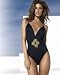 Spiegel Shape fx All-over Control Embellished Plunge Maillot