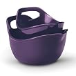 Rachael Ray Stoneware Serving and Mixing Bowl Set, 1-Quart and 2-Quart, Purple