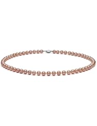 HinsonGayle AAA Gem Collection 6.5-7.0mm Naturally Pink Cultured Pearl Necklace (14k White Gold, 18")