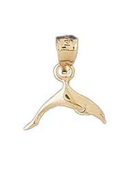 Dazzlers Solid 14 karats gold Dolphin Charm Pendant Available in three colors from jewelsberry (weights: 0.8 grams only)