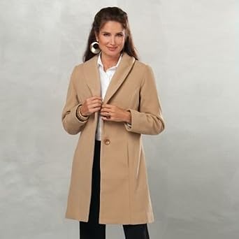 TravelSmith Womens Shawl Collar ButtonUp Fleece Coat
