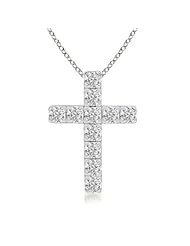 0.55 carats Round White Moissanite Cross Pendant
