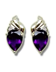 .03 ct 10X7 Pear Amethyst Earring