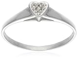 Image of 9ct White Gold AMR302933 Ladies 0.05ct Diamond Heart Ring
