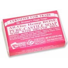 Dr Bronners Organic Classic Rose Bar Soap, 5 Ounce -- 6 per case.
