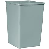Rubbermaid Commercial 3958 LLDPE 35 Gallon Untouchable Rigid Waste Container, Square, 19-1/2