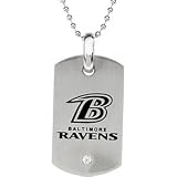 Stainless Steel Baltimore Ravens Logo Dog Tag with Chain