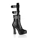 ELECTRA 5 Inch Stack Heel w/1 1/2 Inch Platform Mid Calf Boots Black Patent Pleaser