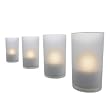 Maxsa Rechargeable Faux-Candle Frosted Glass Votive Lights, Set of 4