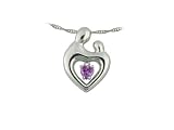 0.50 (1/2) cttw Medium Sterling Silver Mother and Child��� February Pendant by Janel Russell