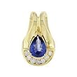 14K Yellow Gold Tanzanite and Diamond Pendant