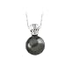 14K White Gold 0.01 ct. Diamond and Tahitian Cultured Pearl Pendant with Chain