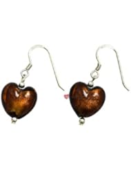 Topaz Murano Hlass Heart Earrings