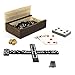 Cribbage, Double 6 Dominoes, Cards, Wooden Dice, 10-in-1 Game Combination Set in a Wooden Box with Sliding Lid