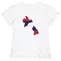 T-Shirt Womens White " Laos - Country Map Color Simple" Countries
