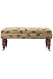 Grande Duchess Bench Cabriole Suede Moss