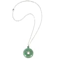 Wire-Wrap Green Aventurine Medallion Necklace