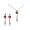 Red Coral Rose Cultured Pearl Droplet Pendant Necklace & Dangle Earrings Set (18