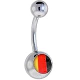 GERMAN Flag Logo Belly Button Ring