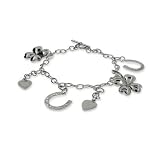 Eve's Addiction Sterling Silver Good Luck Charm Bracelet