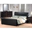 Milano Cappucino Dark Brown Bycast Leather Queen Size Sleigh Bed