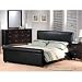 Milano Cappucino Dark Brown Bycast Leather Queen Size Sleigh Bed