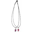 Glass Mushroom On Black Cord Necklace