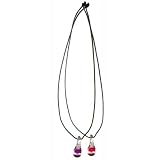 Glass Mushroom On Black Cord Necklace