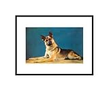 German Shepard, Retro Pre-Matted Poster Print, 11x14