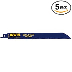 Irwin Tools 372810P5 Reciprocating Saw Blade 8-Inch 10TPI, 5 Pack