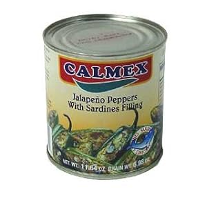 Calmex Jalapeno Peppers with Sardines Filling, 11.6 oz by Calmex