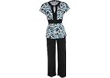 Misses Perceptions Blue Pucci Print Pantsuit