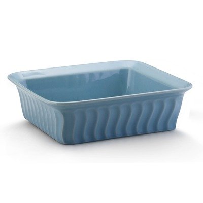 Paula Deen Stoneware 9-Inch by 9-Inch Square Baker, Swirl, Aqua