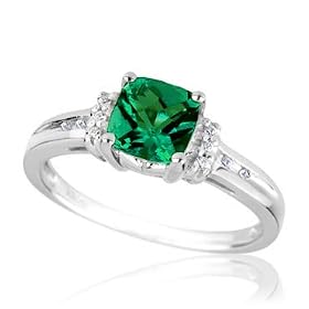 Buy Created Emerald and Diamond Ring by Reeds